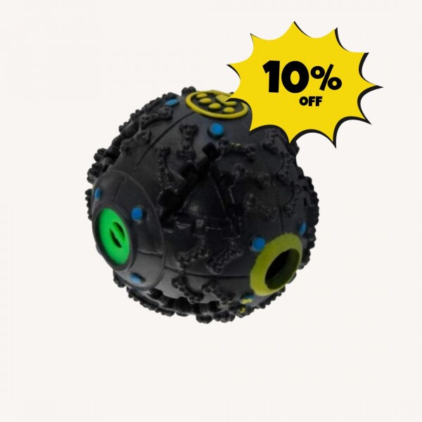 BRINQUEDO BOLA PETISCO PRETA 7 CM