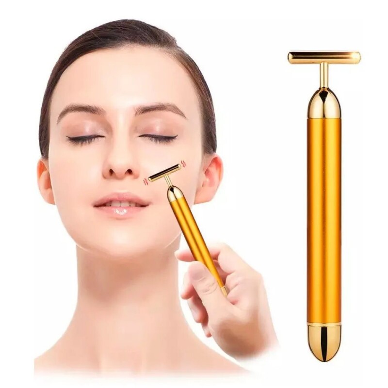 Massageador Facial Eletrico Gold 24k Harmonizacao Anti-rugas