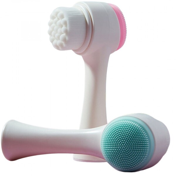 Escova De Limpeza Facial 2 em 1 Massagem Esponja Para Skin Care