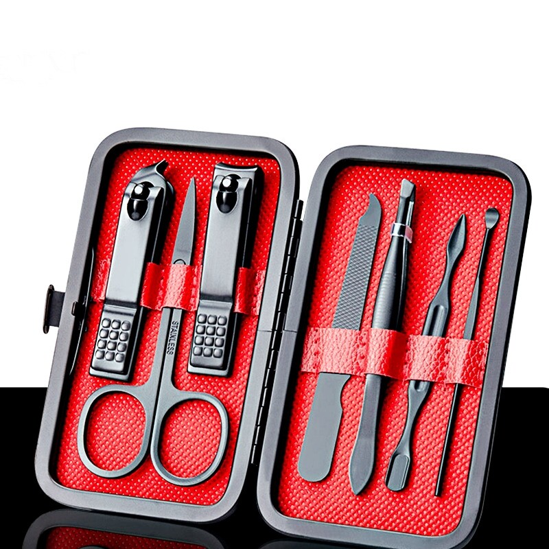 Kit Cortador De Unha Em Aco Inoxidavel Portatil 7 Pecas