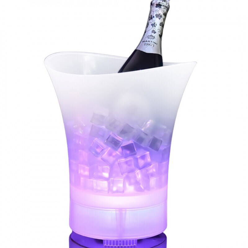Balde De Gelo Caixa De Som Led RGB Bluetooth Transparente