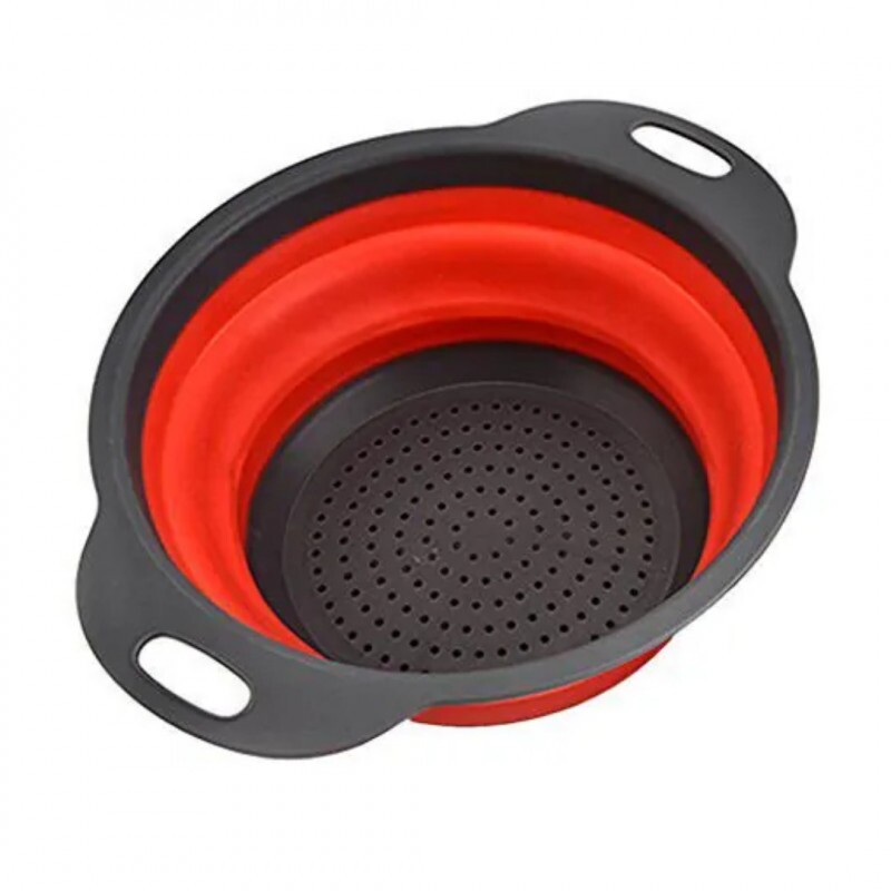 Escorredor de Silicone Dobravel para Macarrao Legumes Verduras