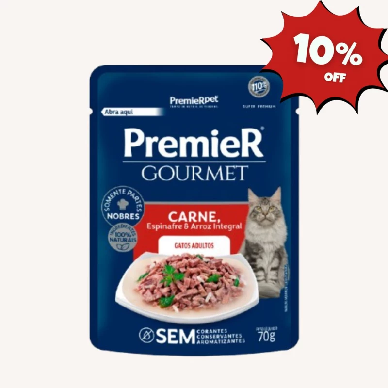 PREMIER GOURMET GATO AD. CARNE 70GRS