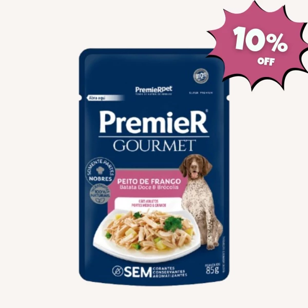 PREMIER GOURMET CÃO - PORTE M/G - FRANGO 85 GRS