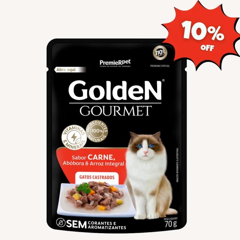 GOLDEN GOURMET GATO CASTR. CARNE 70 GRS