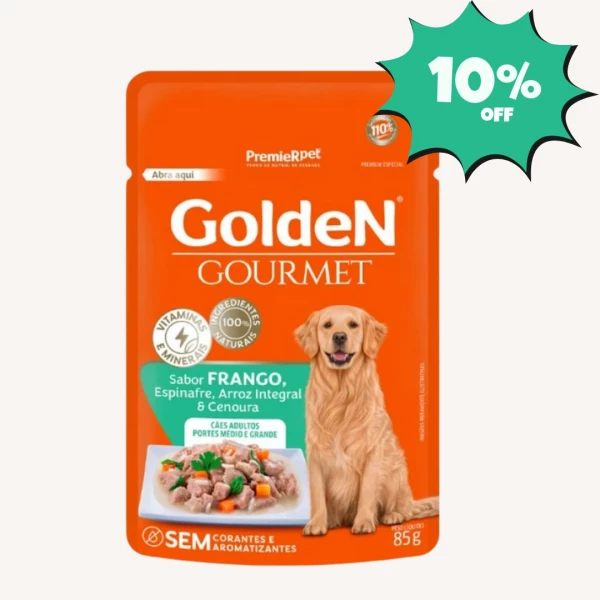 GOLDEN GOURMET CÃO - PORTE M/G - FRANGO 85 GRS