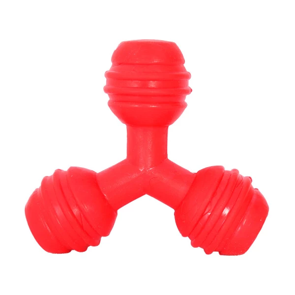 BRINQUEDO CAES TRIANGULO DE BORRACHA C/CRAVO - AZUL, ROSA E VERMELHO