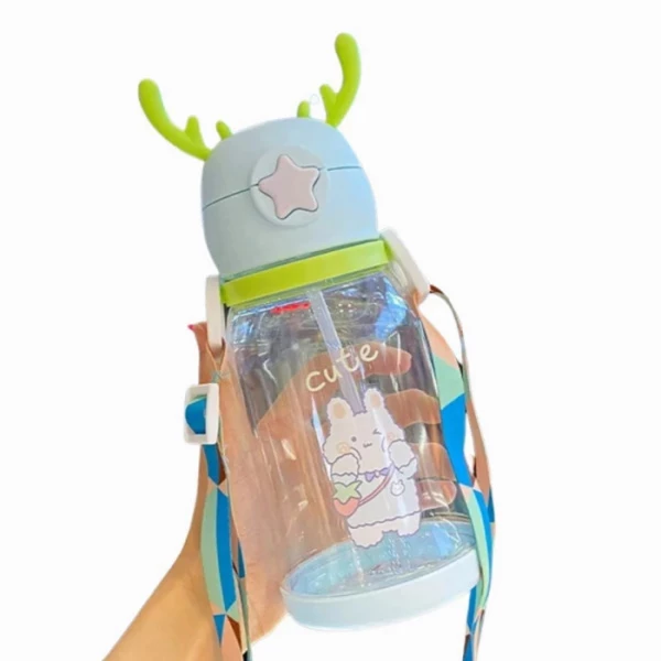 Garrafa Infantil Portatil de Agua Alce Desenho Multicolorido