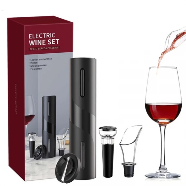 Kit Abridor de Vinhos Saca Rolhas Eletrico Automatico