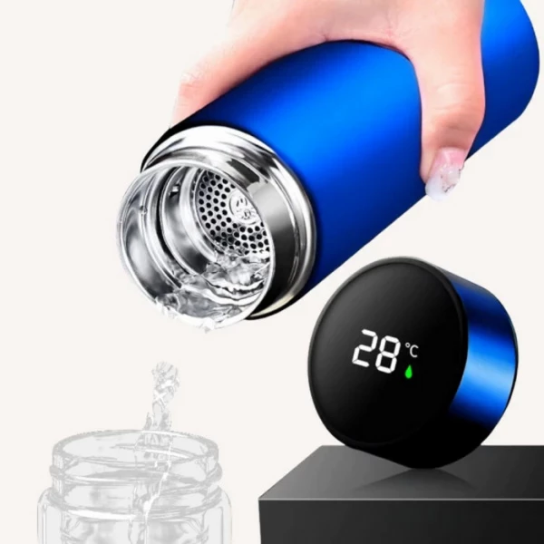 Garrafa Termica em Aco Inox com Termometro Digital Led - 500ml - Sortidas